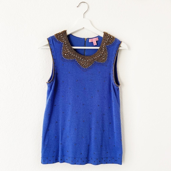 Lilly Pulitzer Kate Sweater Embellished Blue Belle - Picture 2 of 8